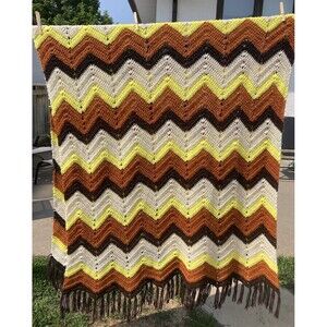 Handmade Crochet Granny Afghan Sofa Throw Blanket